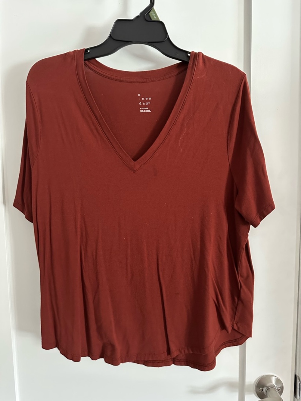 a new day Rust V-Neck Short Sleeve Tee